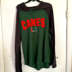 University of Miami Canes green long sleeve L tee shirt